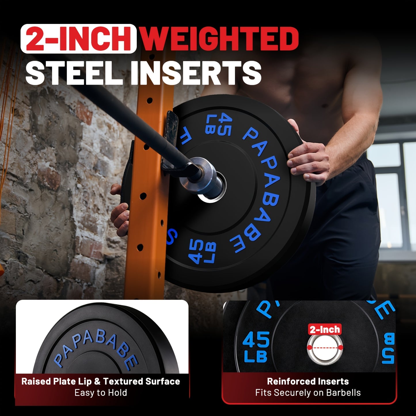 Papababe 110LB SET Bumper Plates
