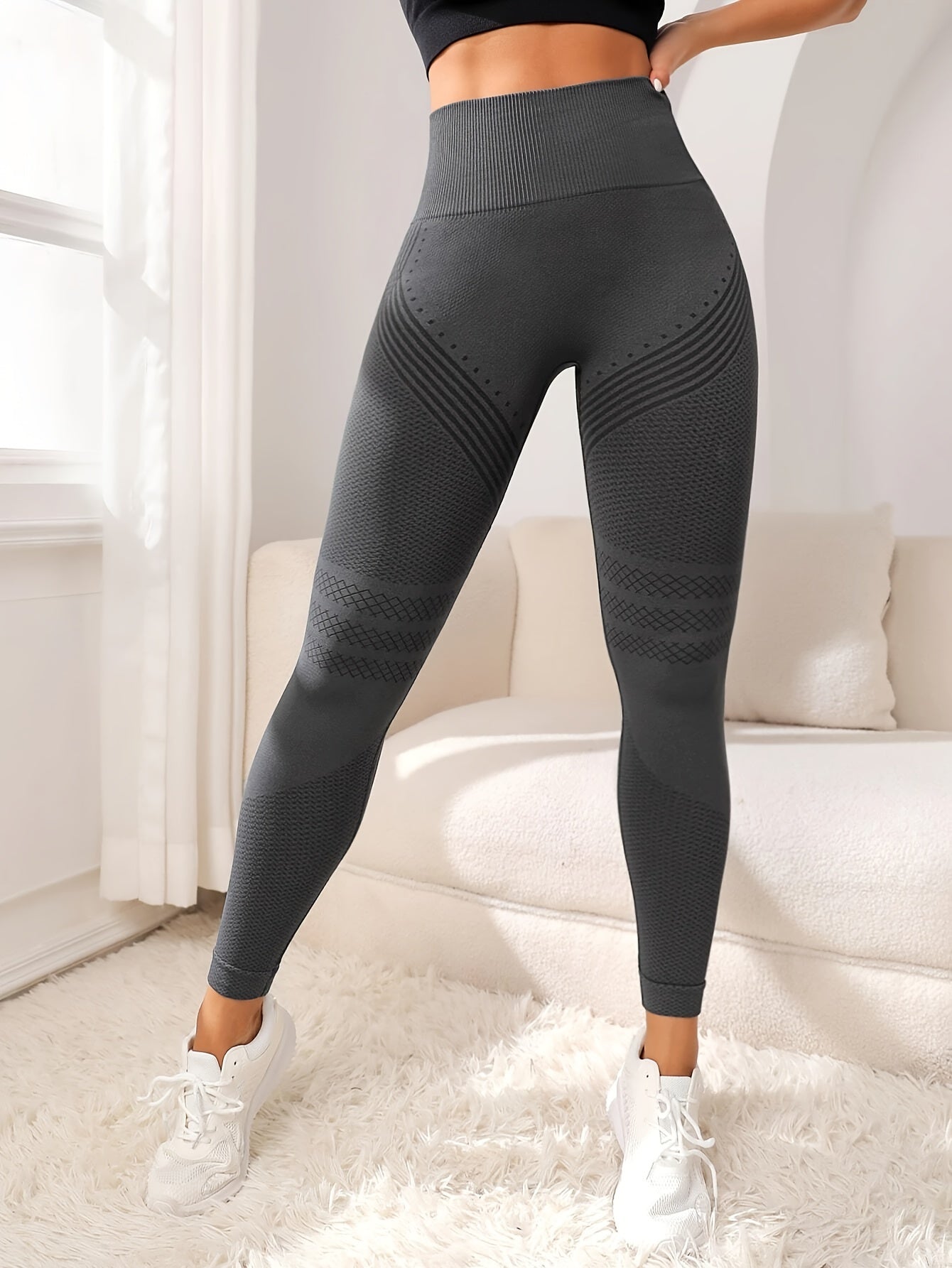 1pc Women's High Waist Butt Lifting Seamless Yoga Pants,