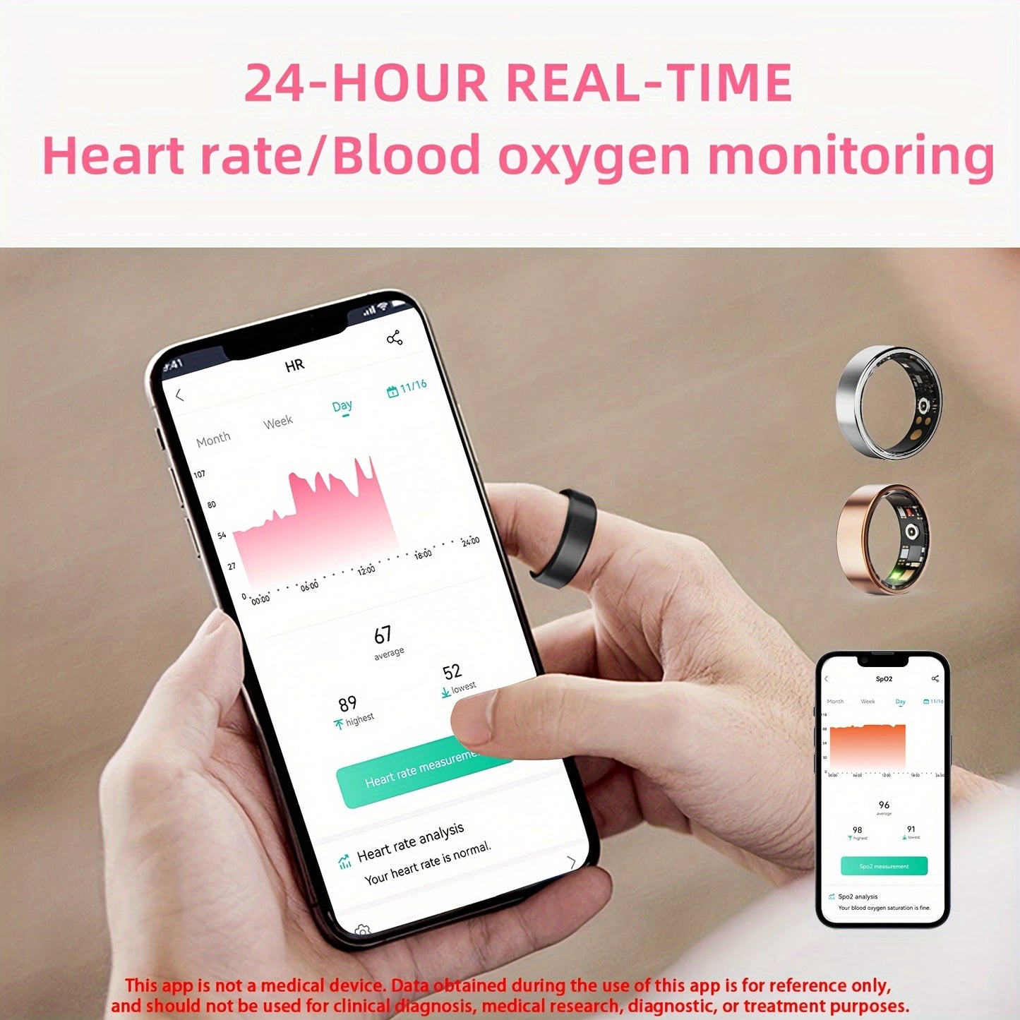 Smart Ring Fitness Tracker, Steps, Distance, Calories, Sleep Tracking, Exercise Monitoring, Compatible with iPhone Android, IP68 Waterproof, Smart Jewelry, Accessories, Gift for Women Men
