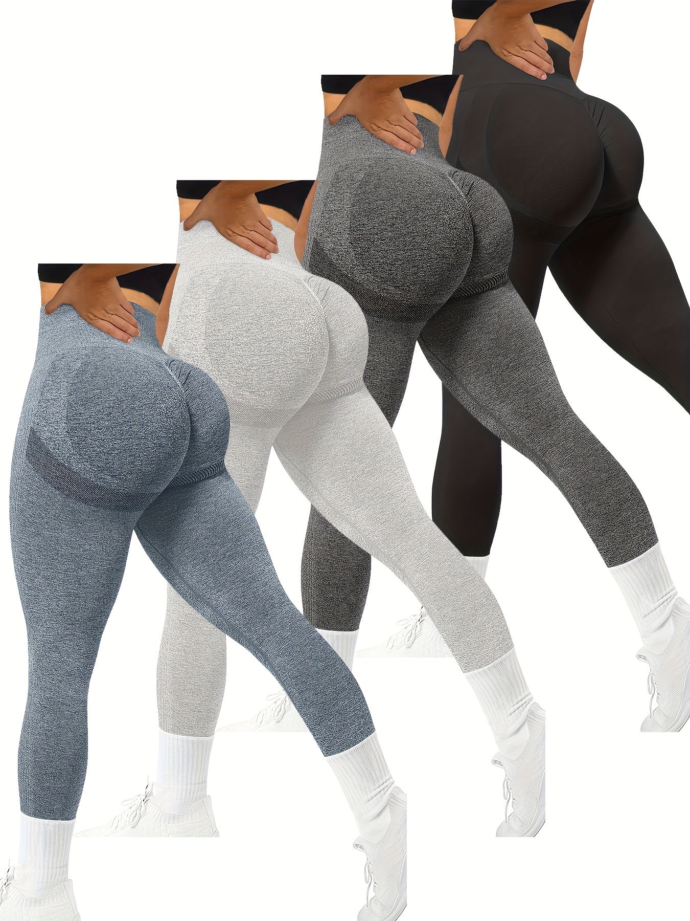 4Piece Seamless Leggings Sets For Women,