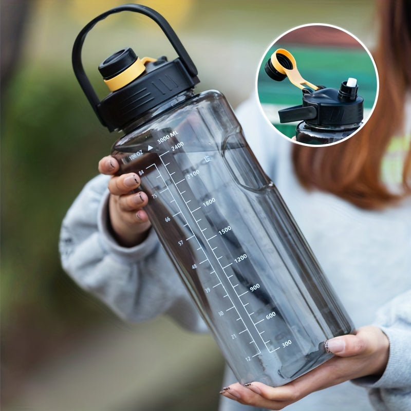 1pc, Large Clear Plastic Water Bottles - Premium Sports Water Cups for Camping, Hiking, Fitness, and Home Kitchen Use - Durable, BPA-Free, and Leak-Proof Design -