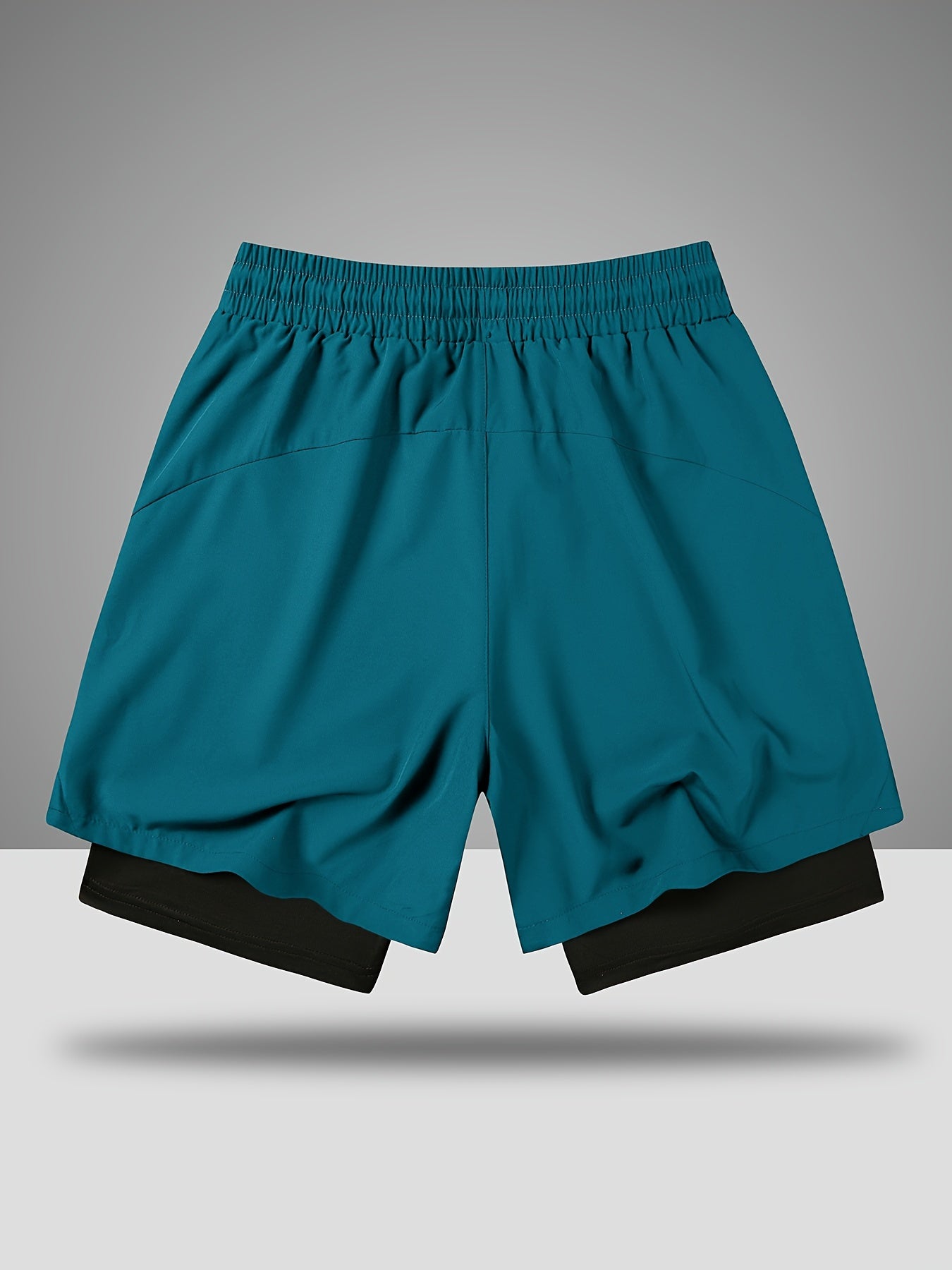 2-in-1 Double Layer Men's Alphabet Print Shorts With Drawstring,
