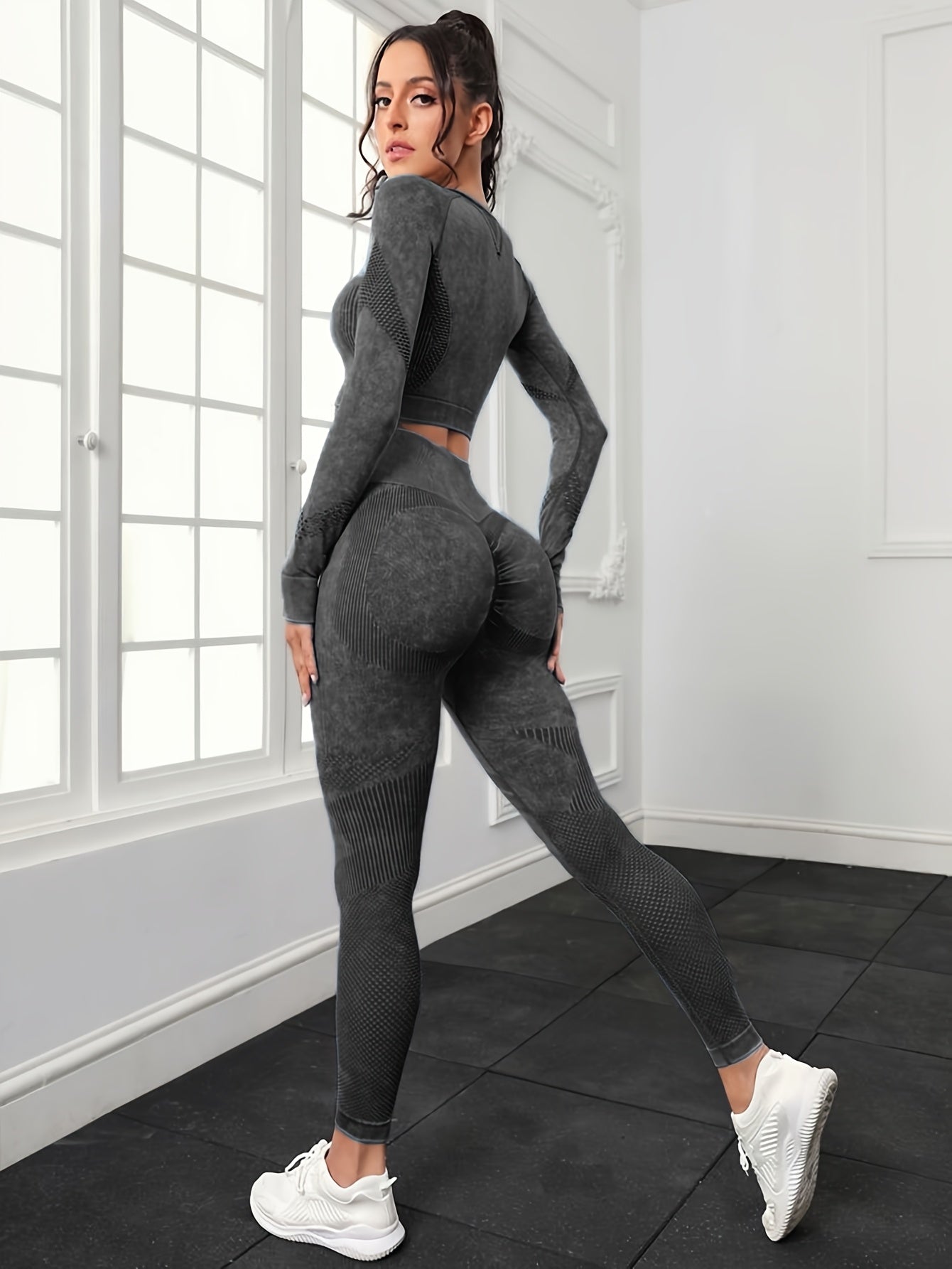 Flexicomfort, Women's High-Waist Yoga Leggings - Moisture-Wicking, Stretchy Nylon Blend