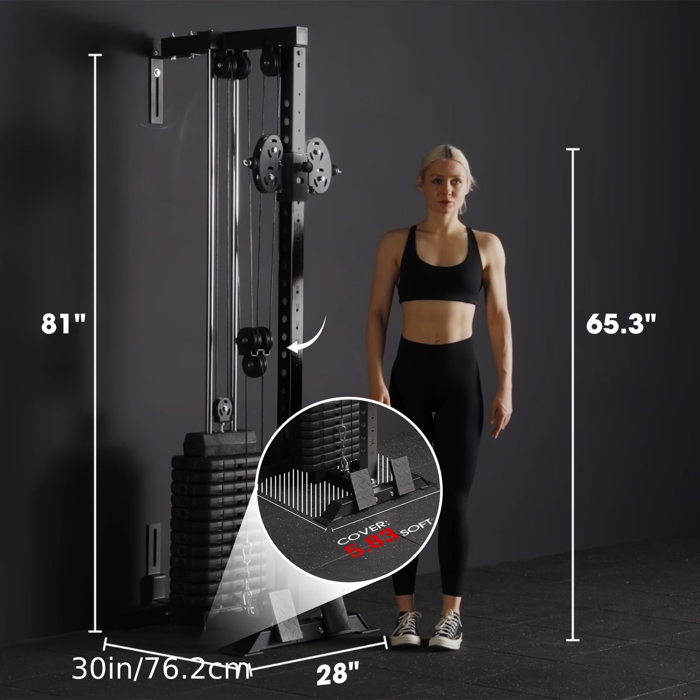 Wall Mount Cable Station And Pull Down Machine With 27 Positions Dual Pulley System