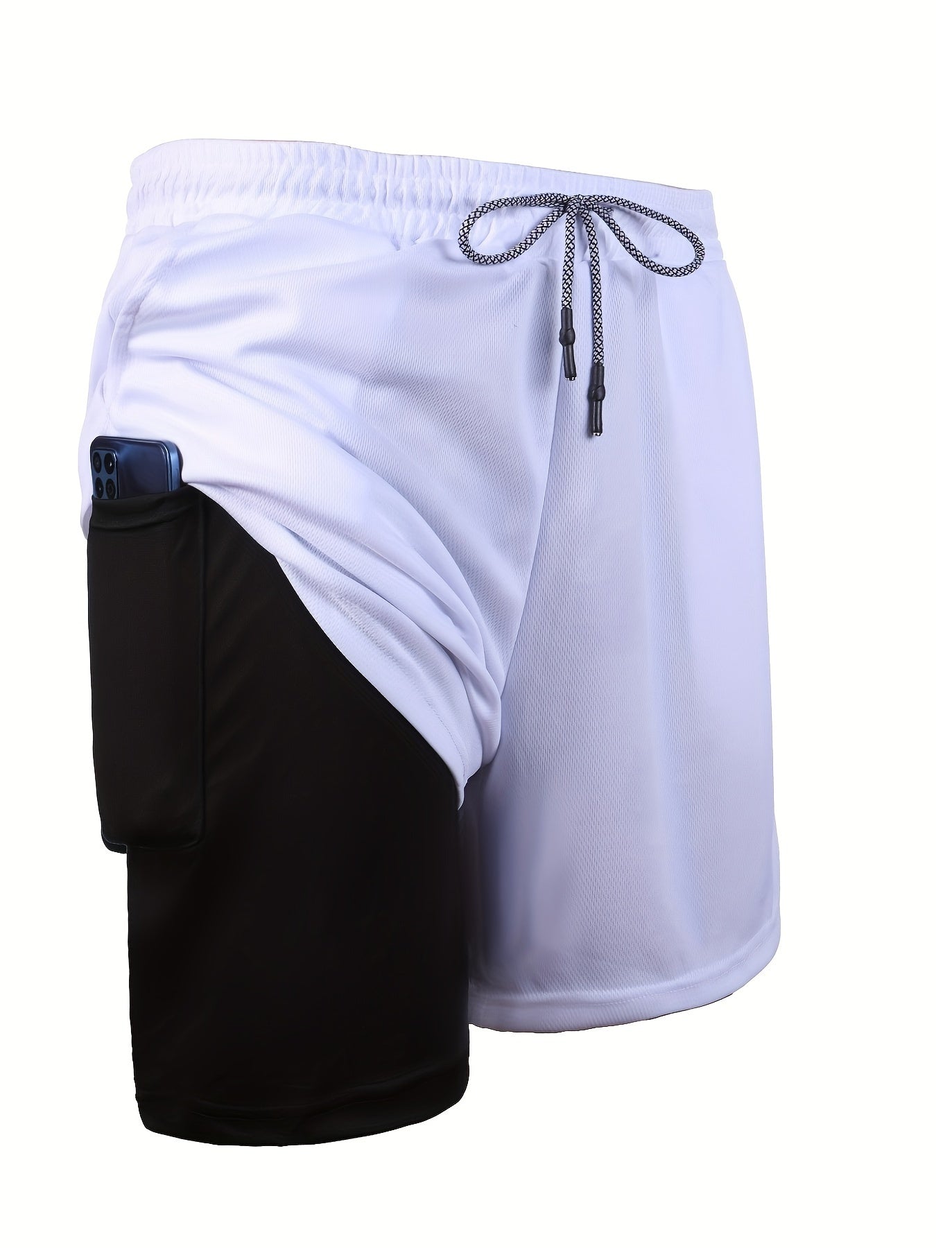 3-Pack Men'S 2-in-1 Dual-Layer Running Shorts with Inner Pocket,