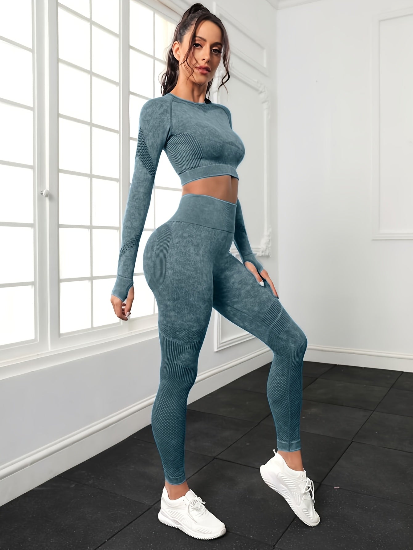 Flexicomfort, Women's High-Waist Yoga Leggings - Moisture-Wicking, Stretchy Nylon Blend