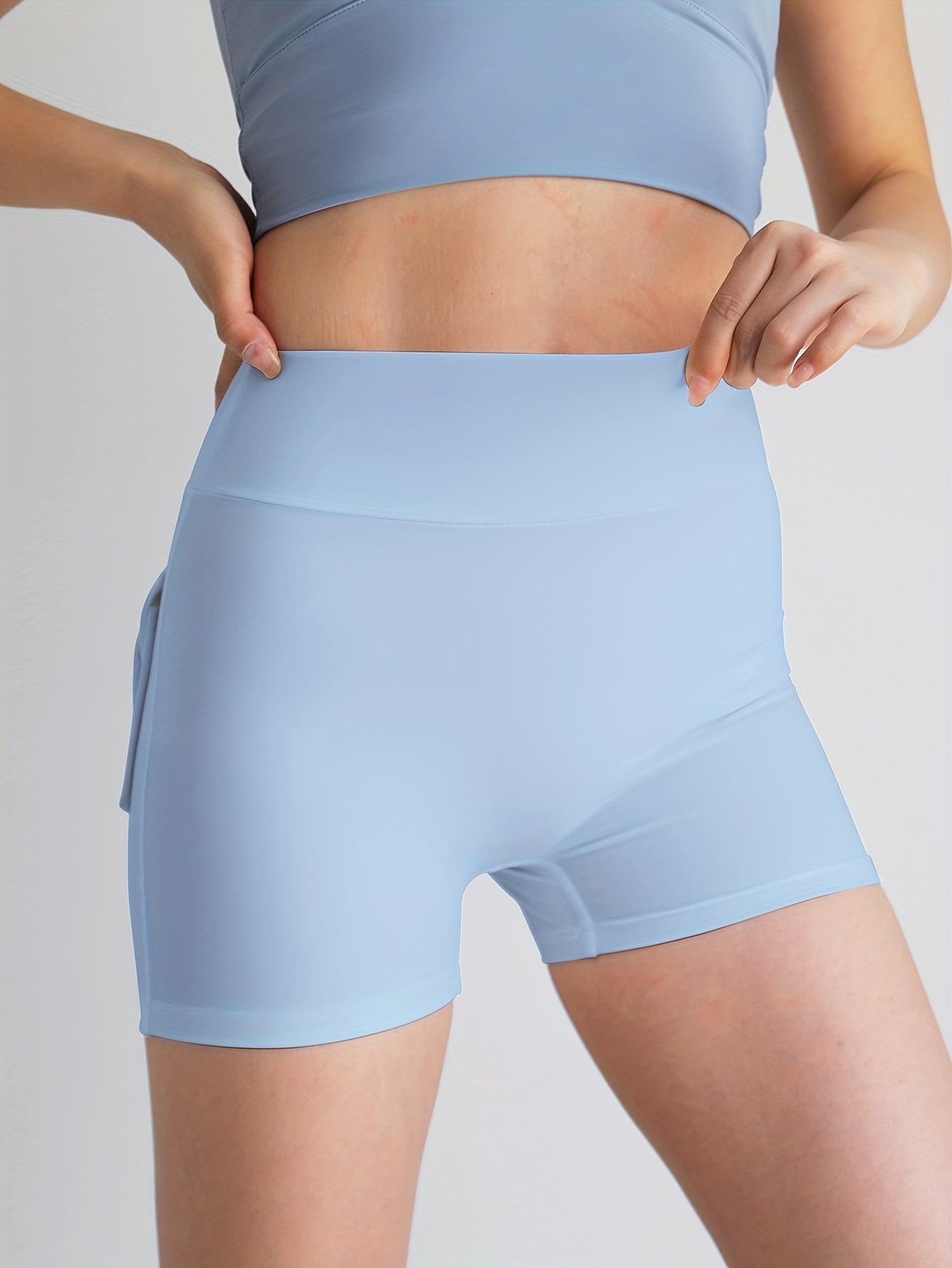 High Waisted Elastic Cargo Shorts, Hip Lifting Shaping Yoga Pants