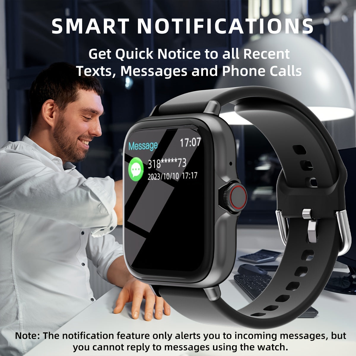 Waterproof Smart Watch, 1.83'' Full Touch Screen Display With Message, Answer Make Call Smartwatch Sleep Monitoring, Sports Pedometer, Information Alerts, For IPhone/Android Phones, Smartbands Fitness Watch For Women/Men