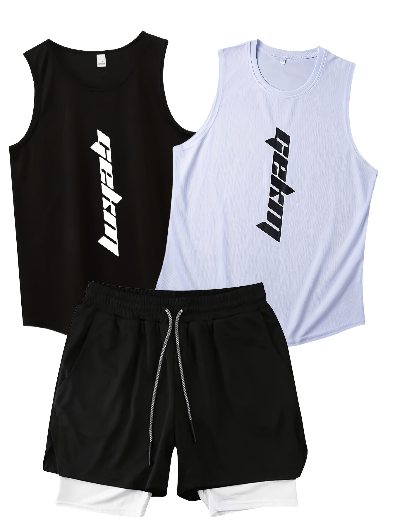 Men's Summer Fashion 3-pack Co Ord Set Of Sportswear