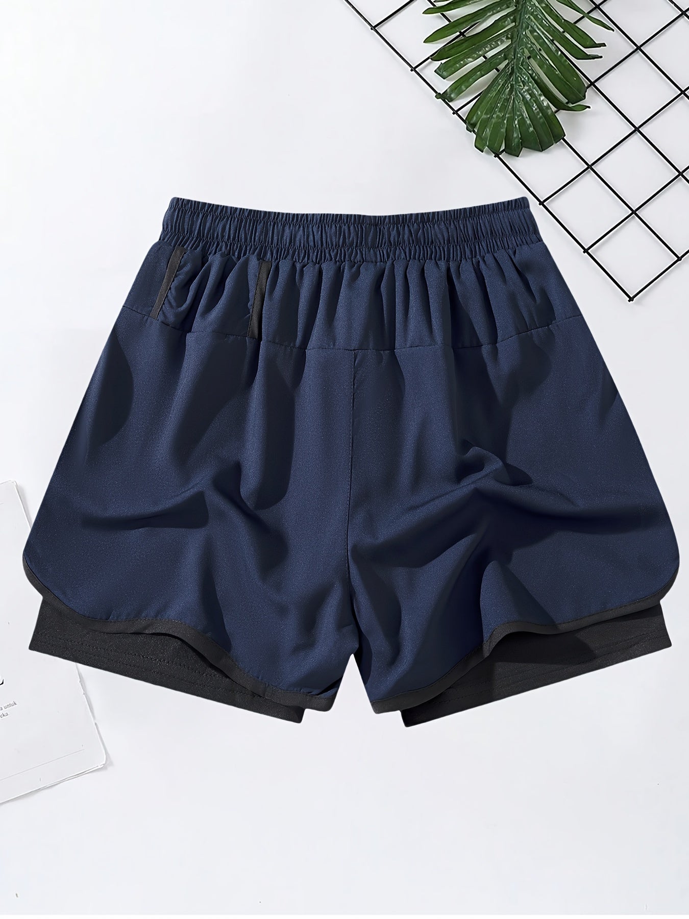 3 Pcs Men's Stylish Solid Two-Piece Drawstring Shorts with Pockets