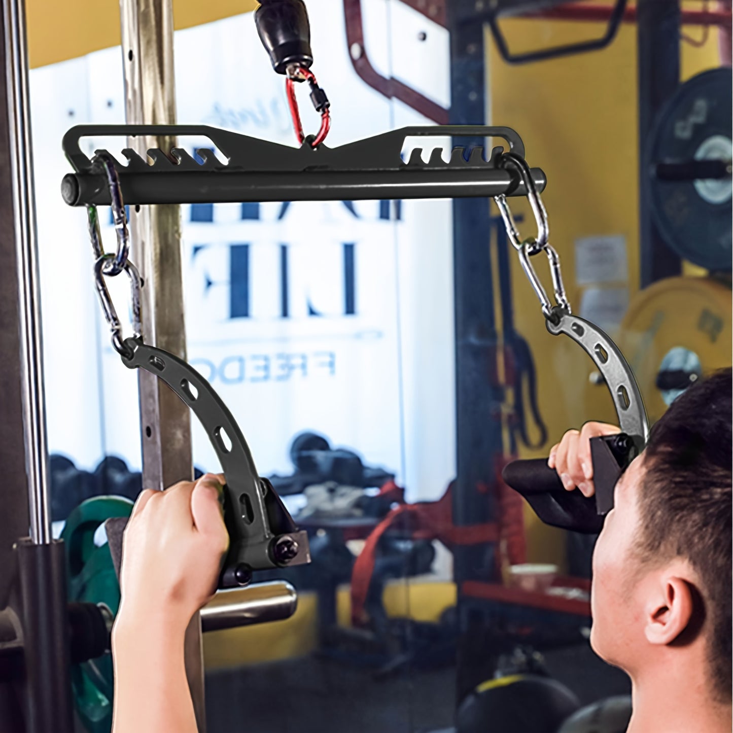Exercise Machine Attachments with Neutral Grip Handle for Lat Pulldown, T-Bar Row, and Landmine Exercises