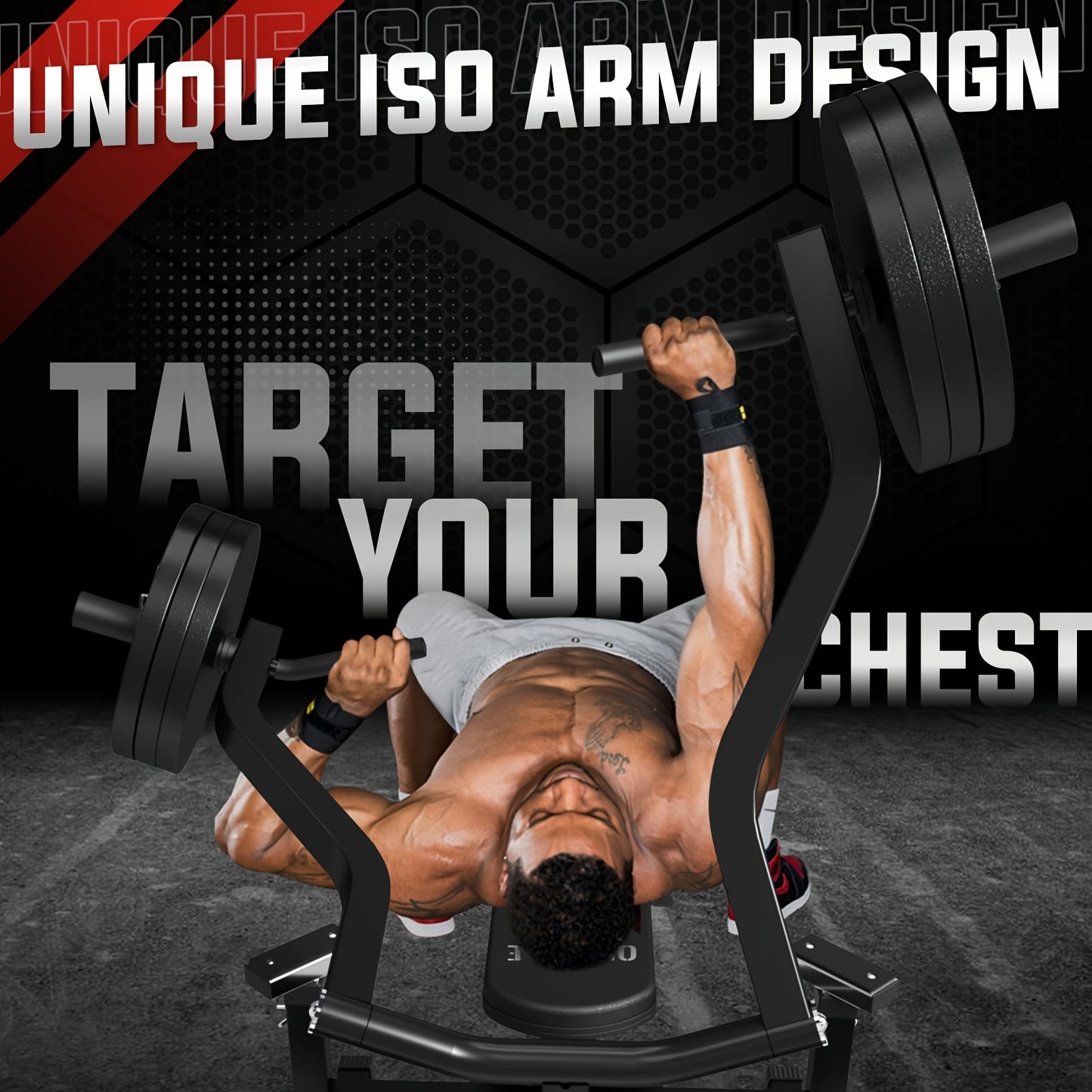 Adjustable 4-in-1 Compact Chest Press Machine - 1pc Iron Material Flat Incline Bench for Chest & Shoulder Workouts - 1250lbs Capacity