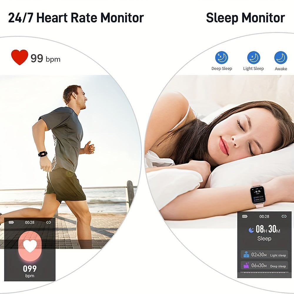 P32 Advanced Smartwatch - Unisex Fitness Tracker with Multi-Sport Modes, Heart Rate Monitoring, GPS, Notifications, and Compatibility with Android/iOS Smartphones for Men and Women
