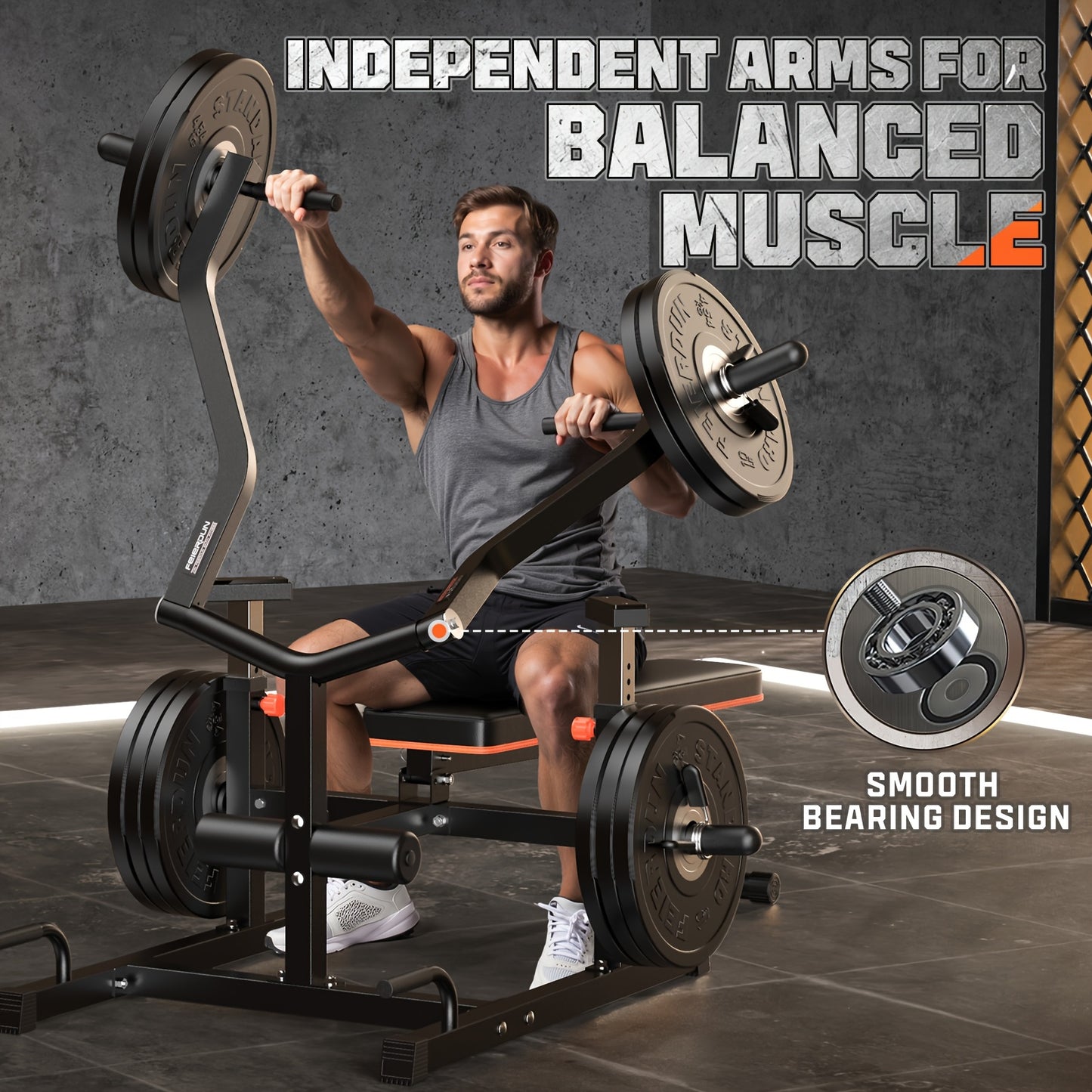Repower 1250LBS Chest Press Machine with Independent Converging Arms, 7+5 Adjustable Incline Bench Press for Home Gym