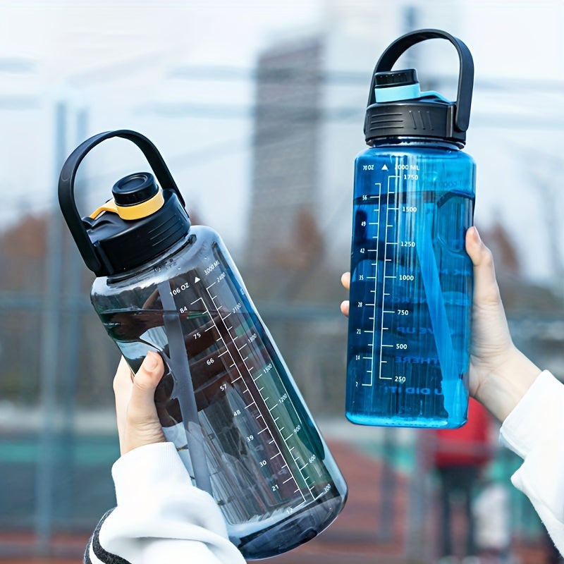 1pc, Large Clear Plastic Water Bottles - Premium Sports Water Cups for Camping, Hiking, Fitness, and Home Kitchen Use - Durable, BPA-Free, and Leak-Proof Design -