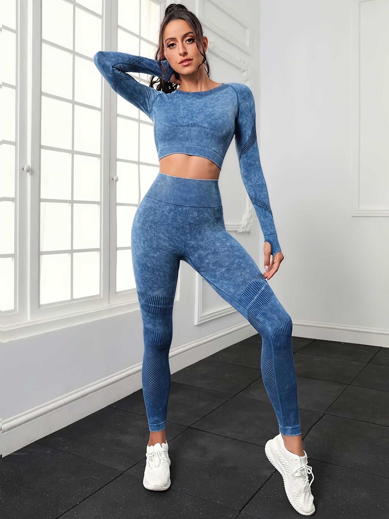 Flexicomfort, Women's High-Waist Yoga Leggings - Moisture-Wicking, Stretchy Nylon Blend