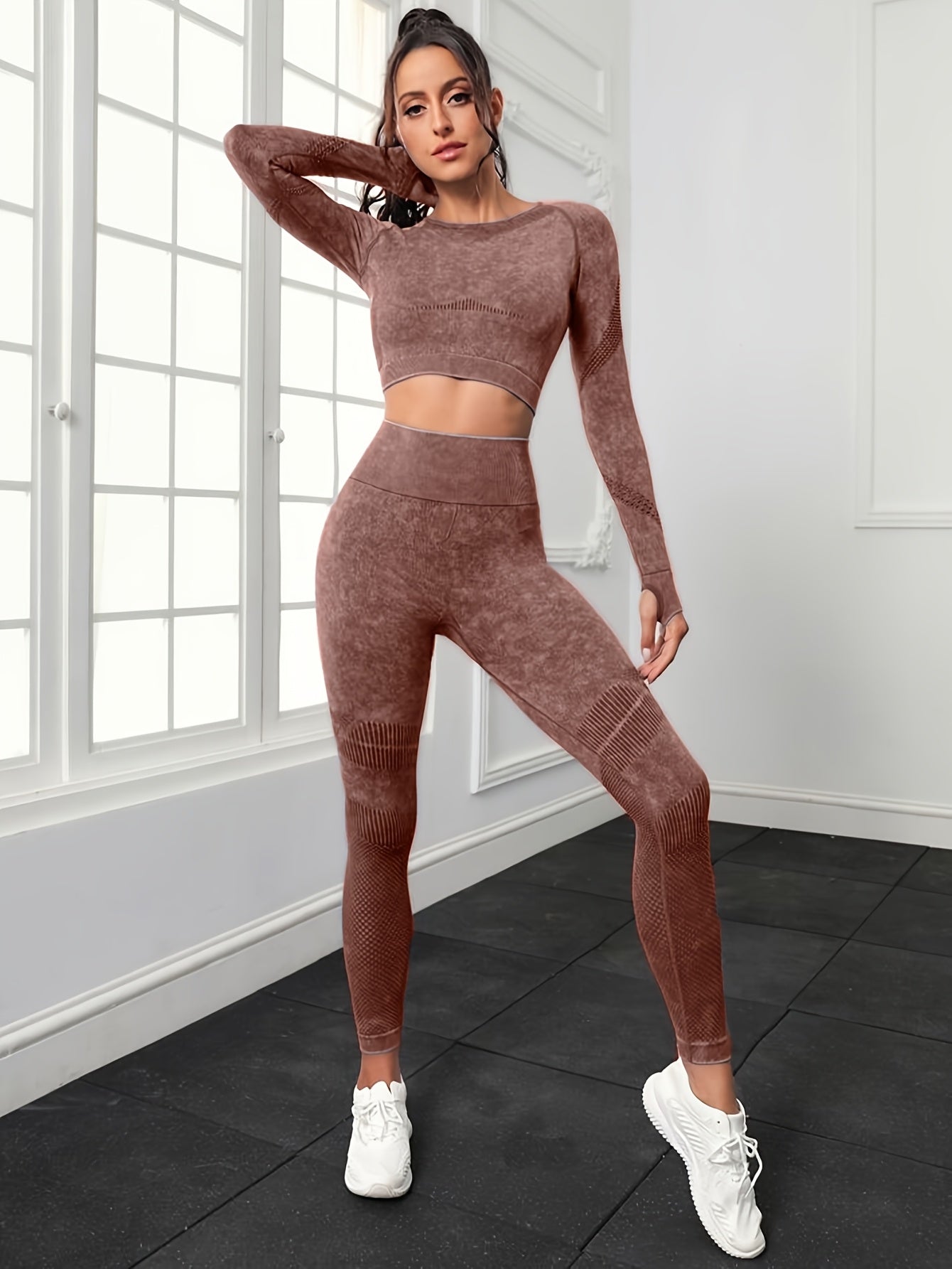 Flexicomfort, Women's High-Waist Yoga Leggings - Moisture-Wicking, Stretchy Nylon Blend