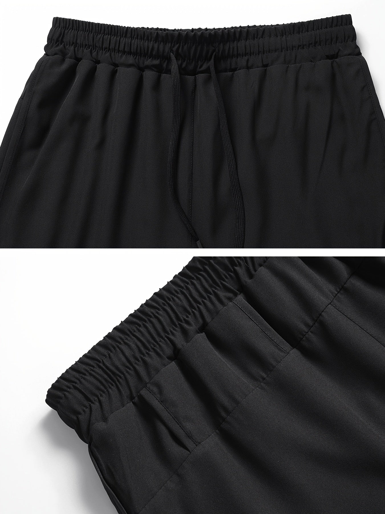 3 Pcs Men's Stylish Solid Two-Piece Drawstring Shorts with Pockets