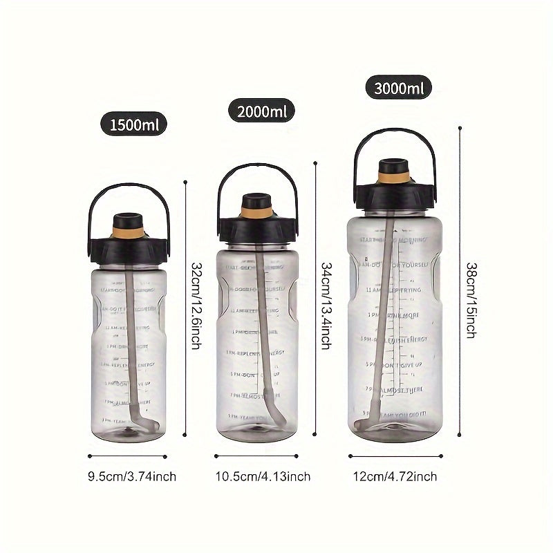 1pc, Large Clear Plastic Water Bottles - Premium Sports Water Cups for Camping, Hiking, Fitness, and Home Kitchen Use - Durable, BPA-Free, and Leak-Proof Design -