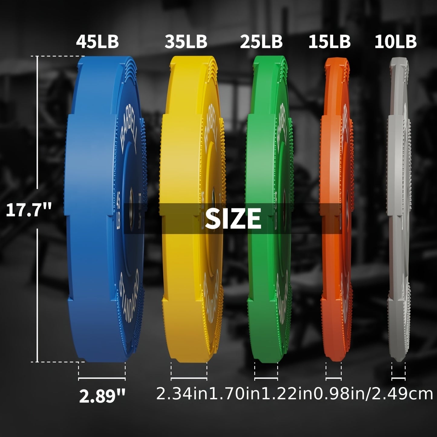 Bumper Plates, 2-Inch Weight Plates for Weight Lifting and Strength Training