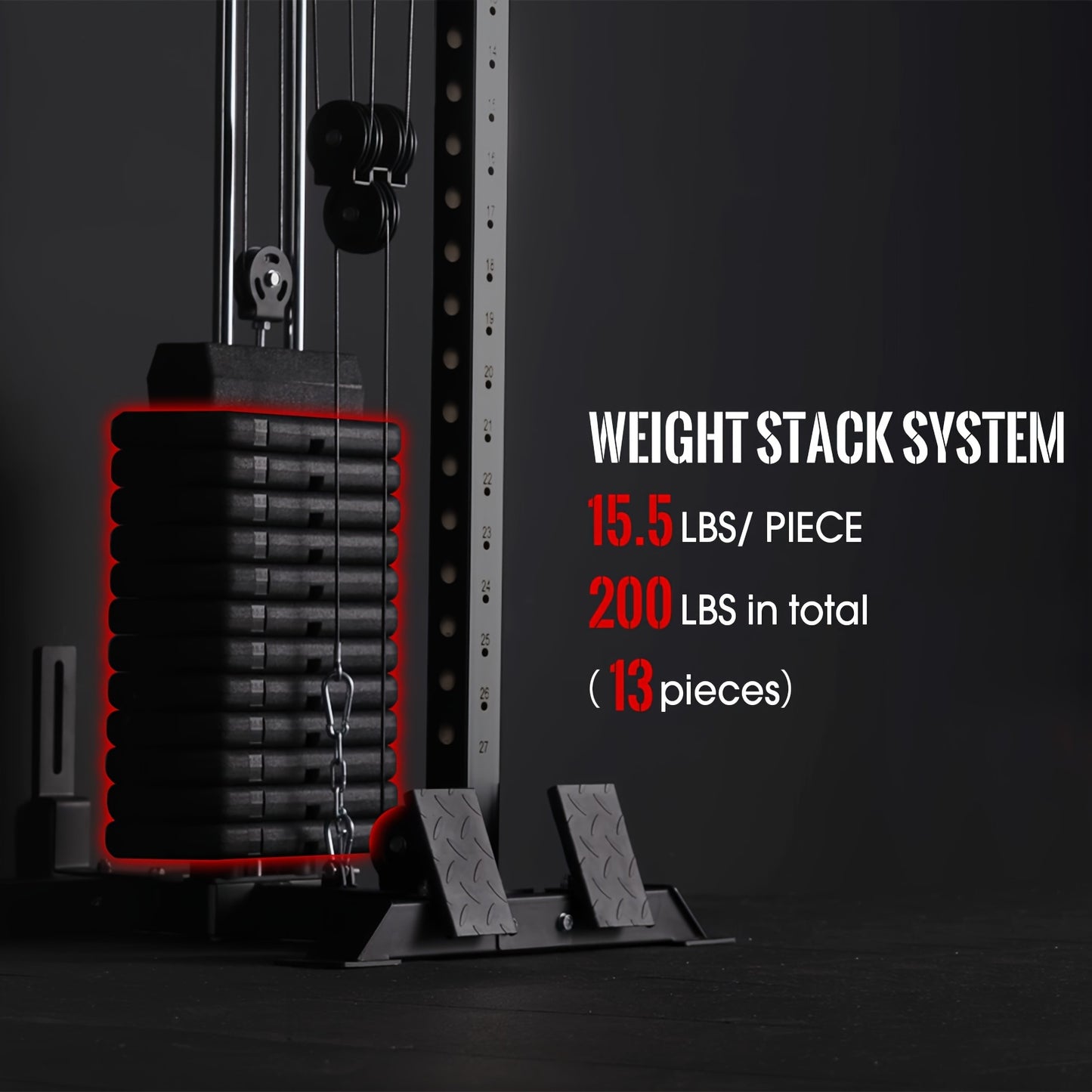 Wall Mount Cable Station And Pull Down Machine With 27 Positions Dual Pulley System