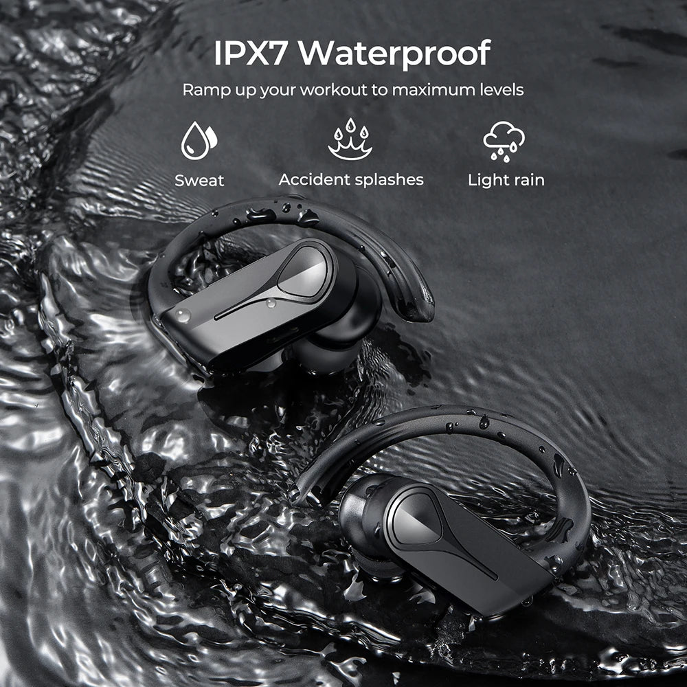 Bluetooth 5.4 Earbuds with ENC Noise Cancellation Mic IPX7 Waterproof for Running Sport