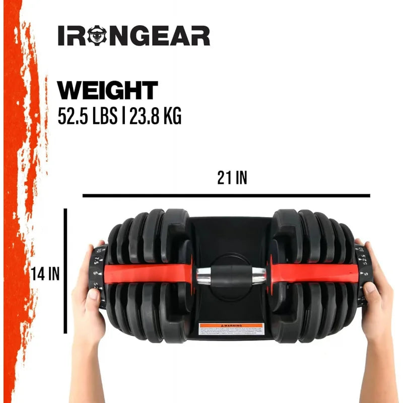 Adjustable Dumbbells Set of 2 (52.5 lbs x 2)