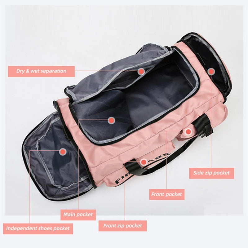 Large Capacity Sports Duffle Traveling Bag with Shoes Compartment
