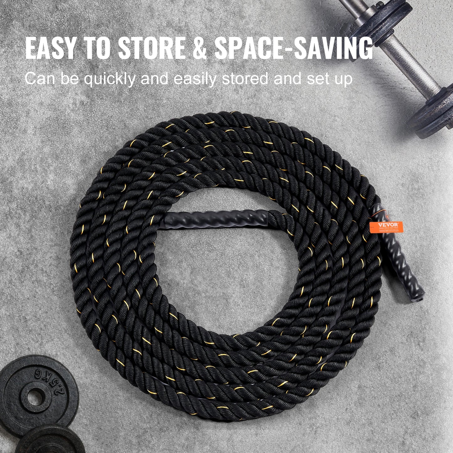 VEVOR Battle Rope 1.5 Inch Diameter 30Ft Length