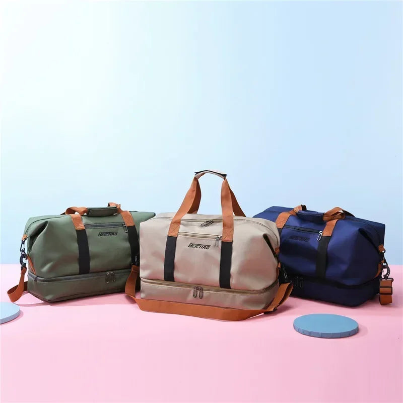 Large Capacity Men's Sports bag Waterproof Weekend Voyage Female Messenger Bag Dry And Wet