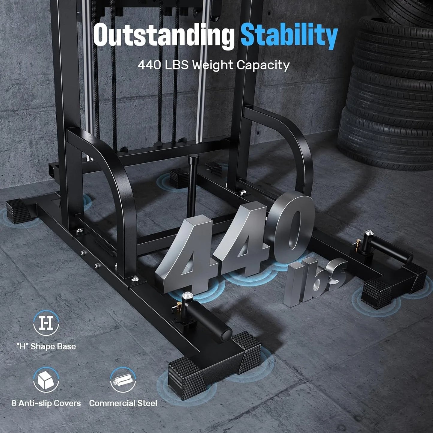 Power Tower Pull Up Dip Station Multi-Function Home Gym