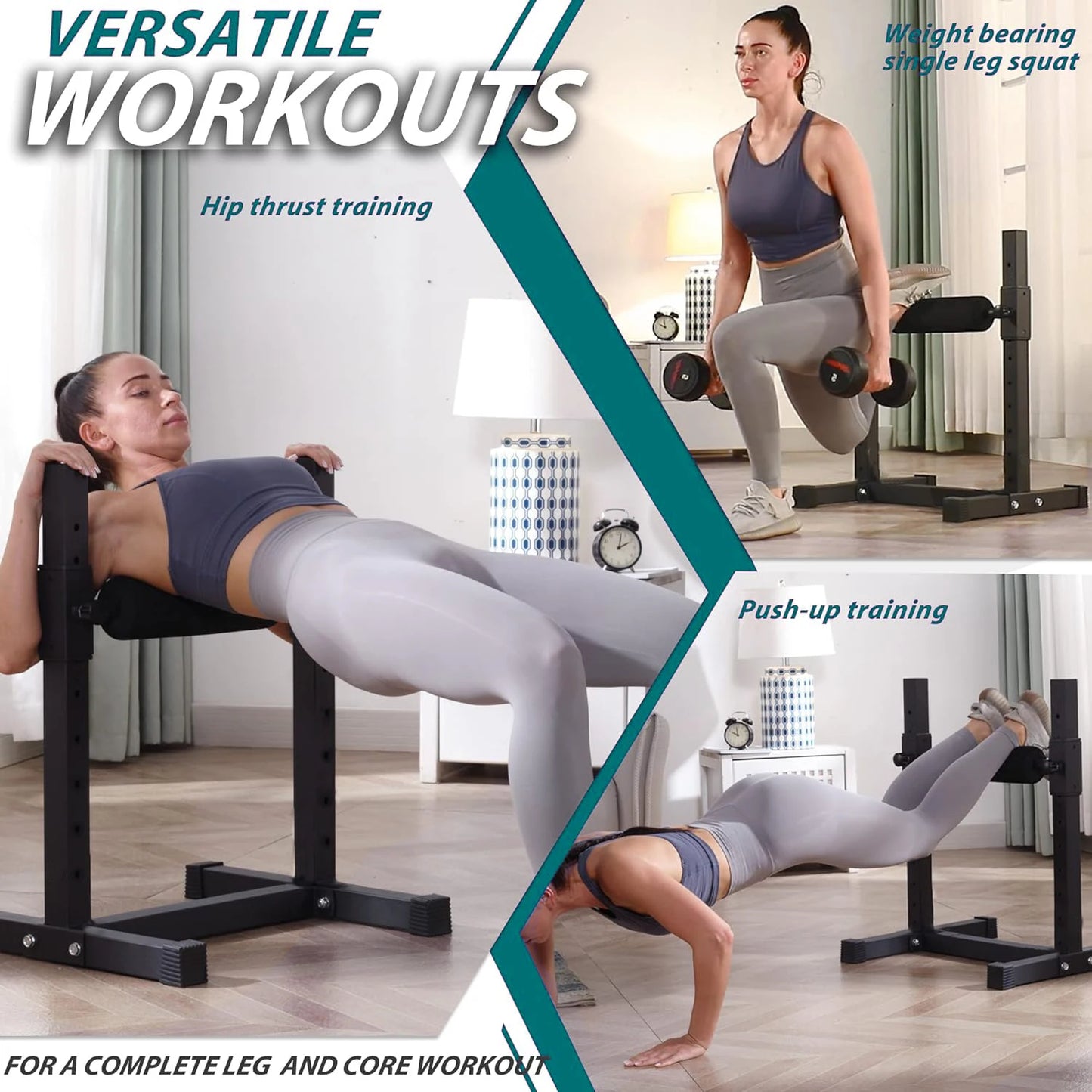 Bulgarian Split Squat Stand for Home Gym Leg Strength Training