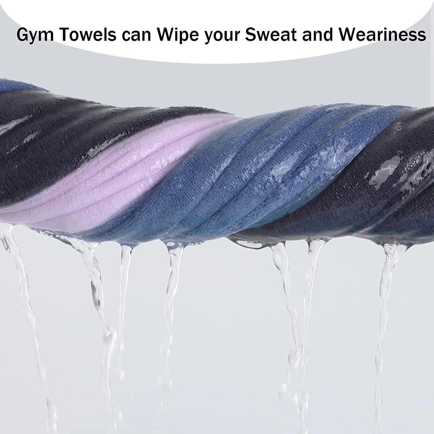 Experience Ultimate Luxurious Gym Towel Set in Elegant Purple, Plush Blue, and Soft Grey