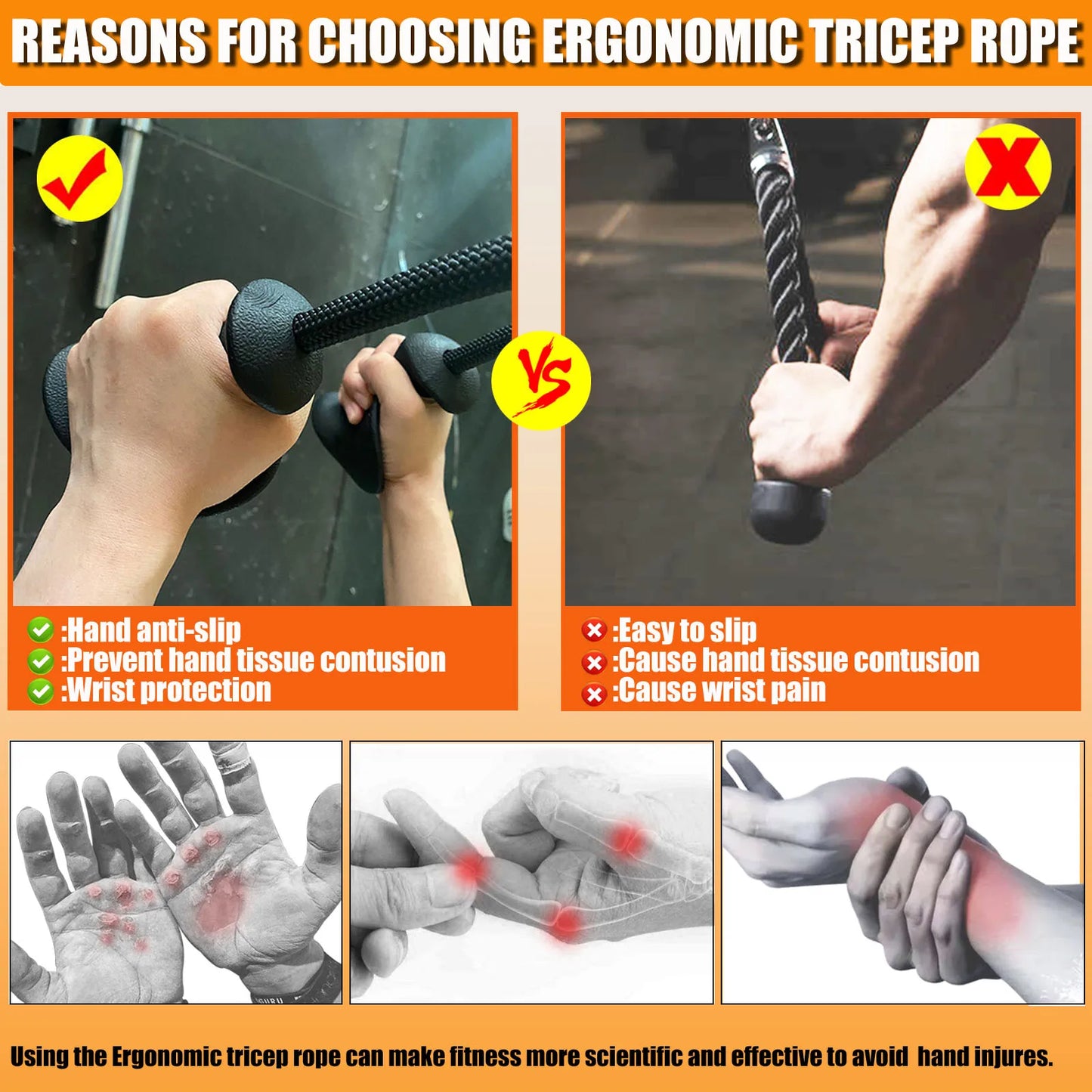 Upgraded 27 32 40 & 47 Inch Extra Long Triceps Rope Cable Attachments for Gym