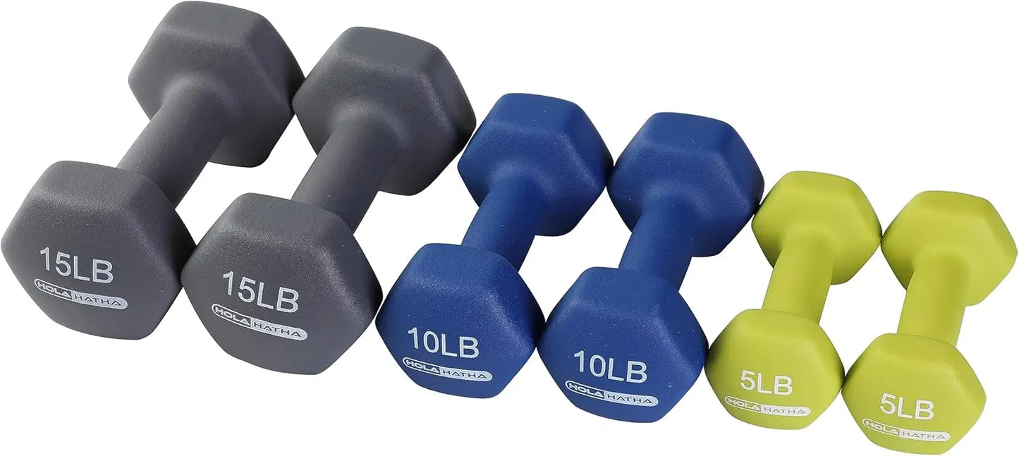 Neoprene Dumbbell Free Hand Weight Set with Rack,