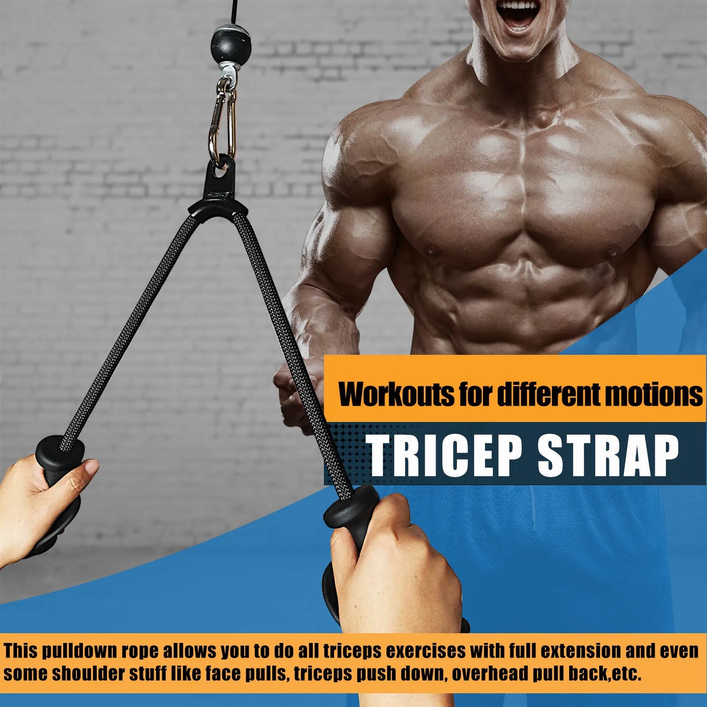 Upgraded 27 32 40 & 47 Inch Extra Long Triceps Rope Cable Attachments for Gym