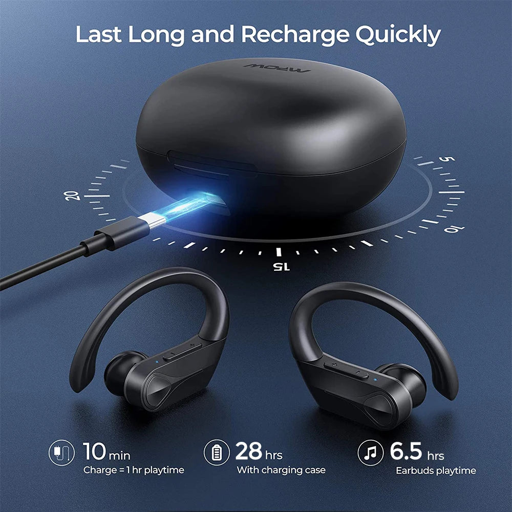 Bluetooth 5.4 Earbuds with ENC Noise Cancellation Mic IPX7 Waterproof for Running Sport