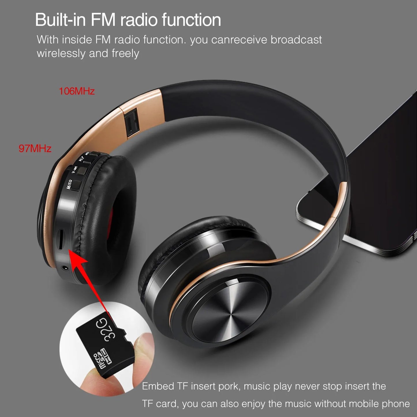 HIFI Stereo Earphones Bluetooth Headphone