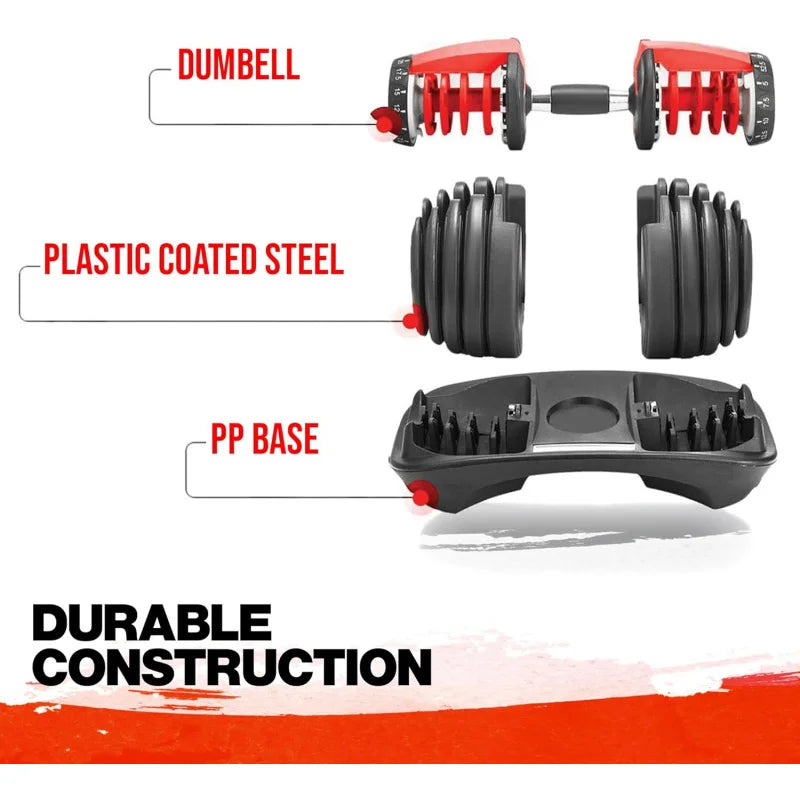 Adjustable Dumbbells Set of 2 (52.5 lbs x 2)