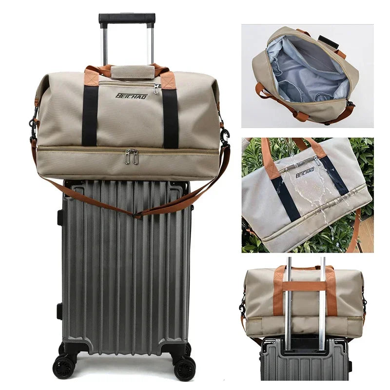 Large Capacity Men's Sports bag Waterproof Weekend Voyage Female Messenger Bag Dry And Wet