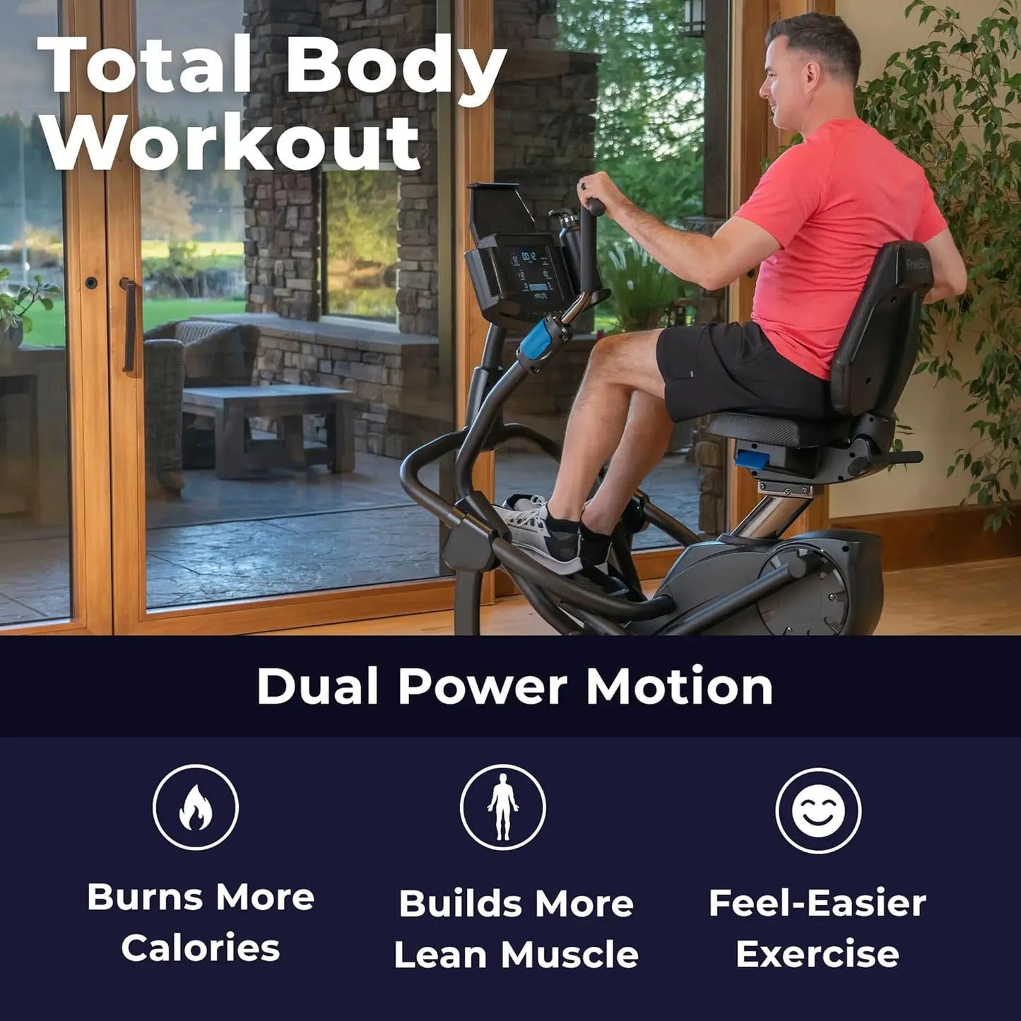 Zero-Impact Exercise Bike Alternative w/Patented Physical Therapy Stride, Up to 350lb,