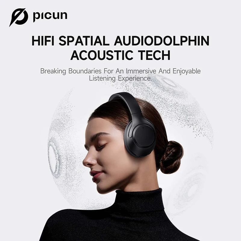 Picun F2 Bluetooth Headphones ANC Noise Canceling HD