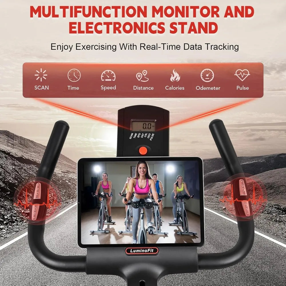 Brake Pad/Magnetic Resistance Stationary Bikes for Home with 330lbs/350lbs Weight Capacity