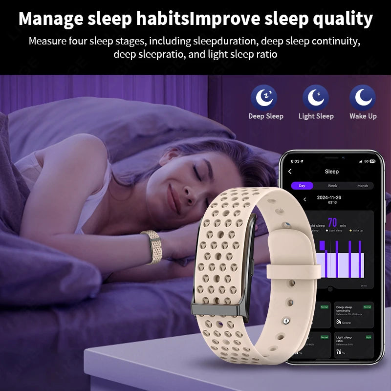 LIGE Health Smart Bracelet for Couples Heart Rate Monitor Activity Fitness Tracker Men Women Band Sports Waterproof Smart Watch