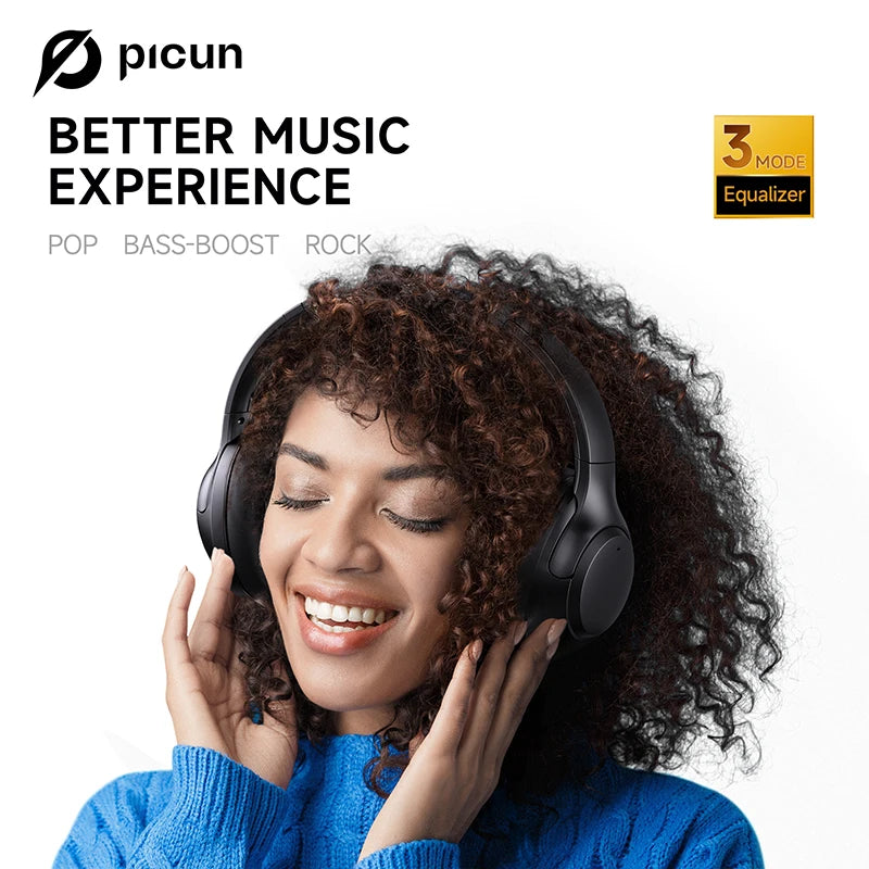 Picun F2 Bluetooth Headphones ANC Noise Canceling HD
