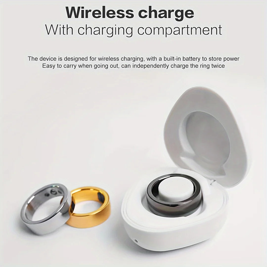 Smart Ring Sleep Tracker Pedometer Step Counter Fitness Tracker Ring with Charging Case for Men Women