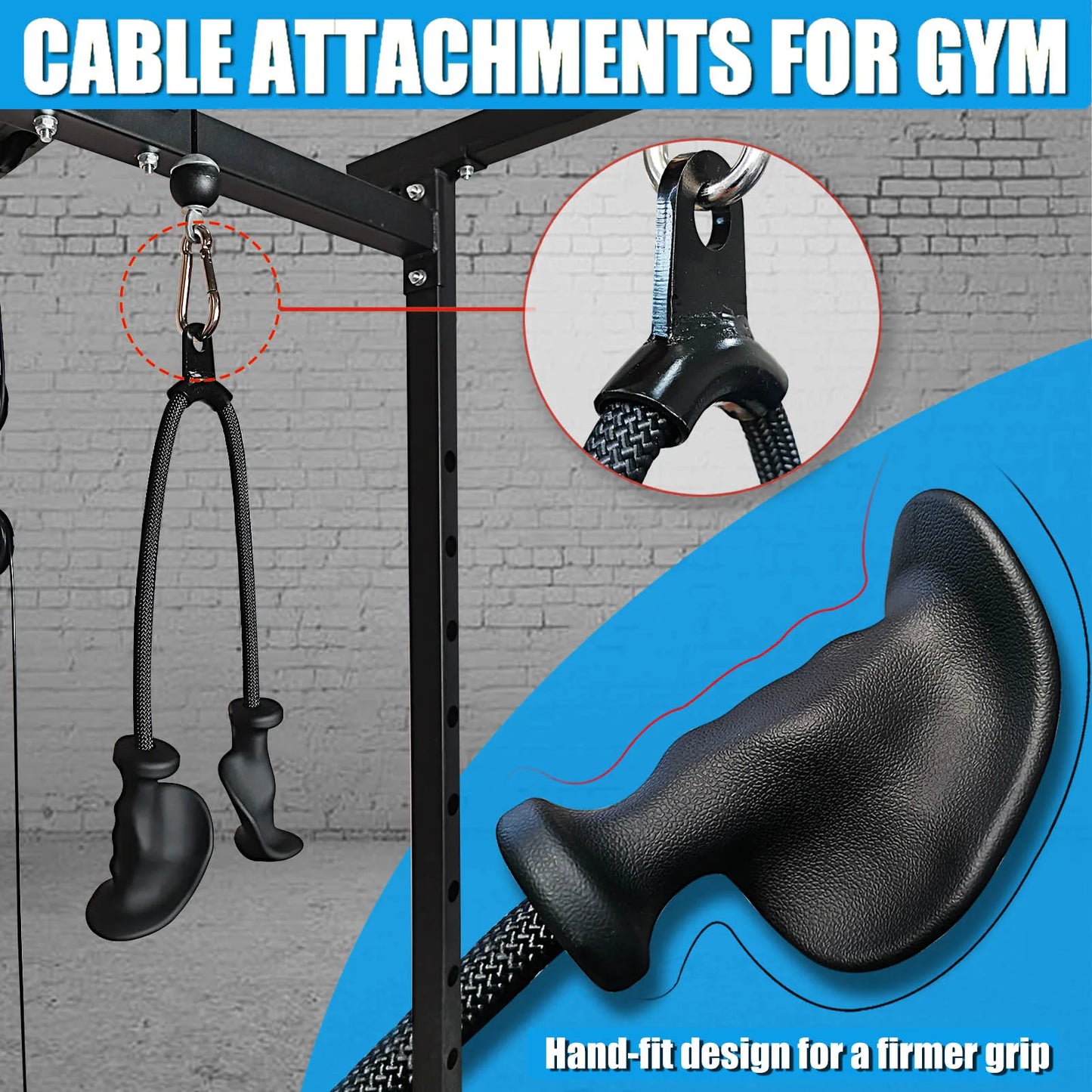 Upgraded 27 32 40 & 47 Inch Extra Long Triceps Rope Cable Attachments for Gym