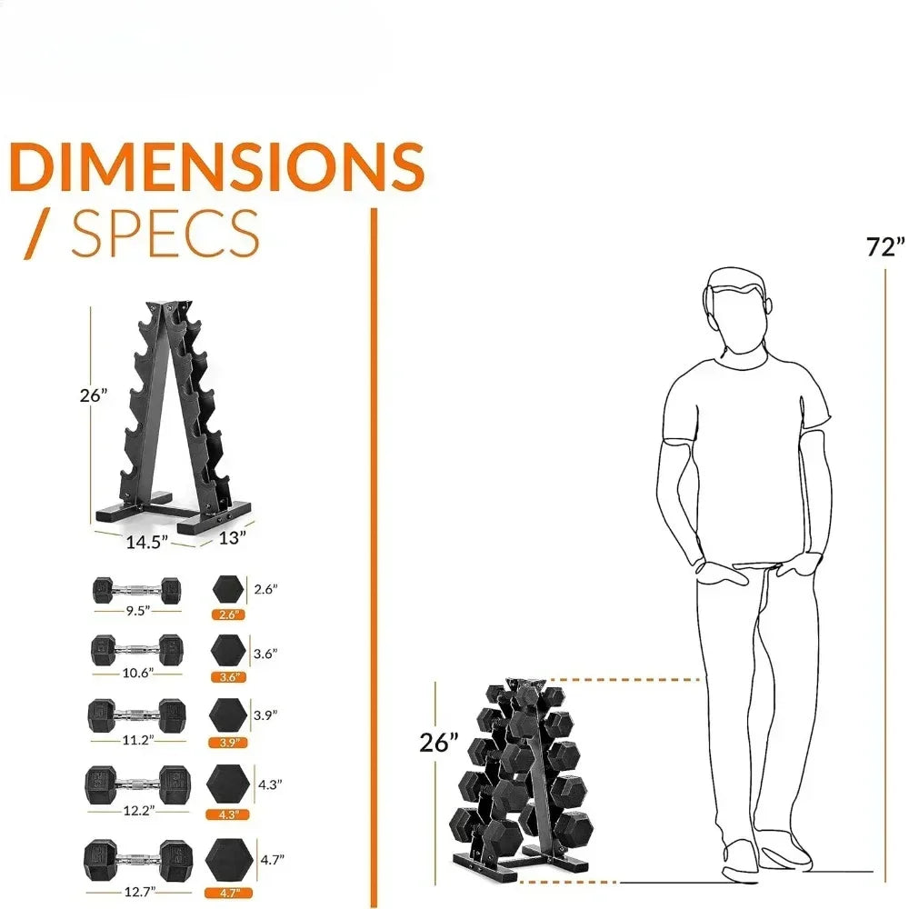 Dumbbell Dumbbell Set With Rack | Multiple Options in 150lbs and 210lbs