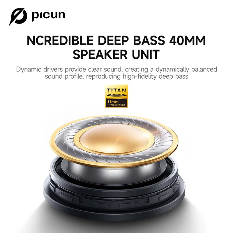 Picun F2 Bluetooth Headphones ANC Noise Canceling HD