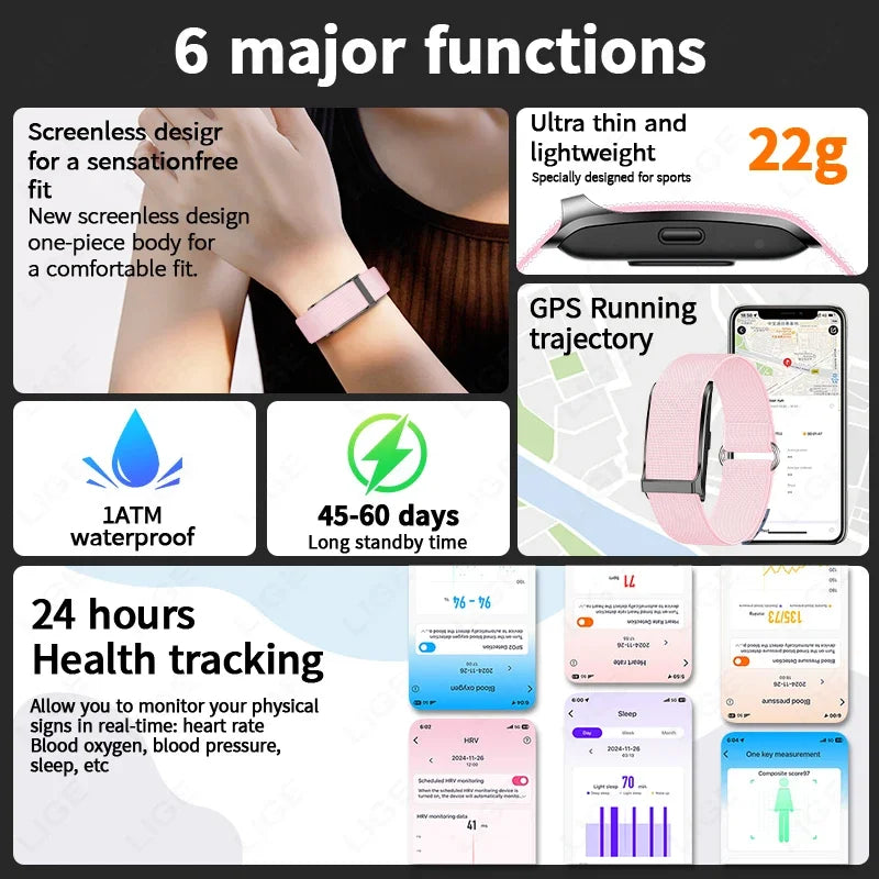 LIGE 2025 Smart Watch Ladies Fitness Activity Sleep Tracker